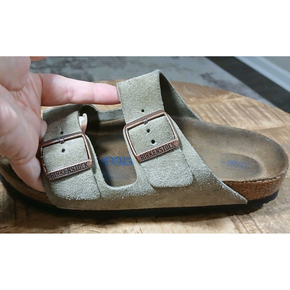Birkenstock Arisona BS Suede Cork Sandals Stone/Tan/Taupe Womens EU 38 US 7/7.5 - Picture 8 of 15